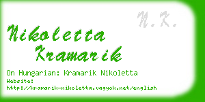 nikoletta kramarik business card